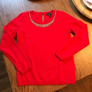 Cynthia Rowley beautiful red merino sweater